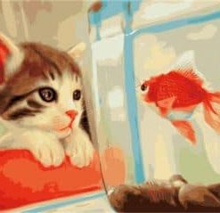 A Cat And A Red Fish Paint By Number