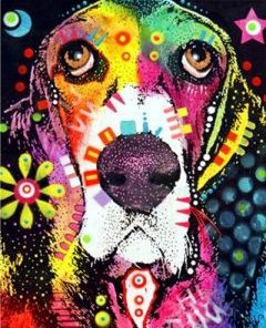 Abstract Colorful Dog Paint By Number