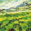 Abstract Green Field Paint By Number