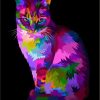 Abstract Purple Cat Paint By Number