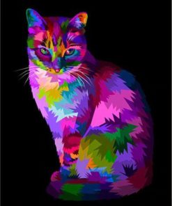 Abstract Purple Cat Paint By Number