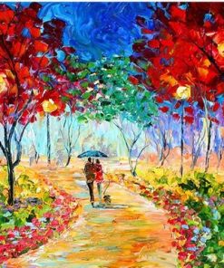 Abstract Walking Couple Paint By Number