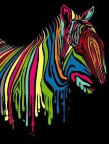 Abstract Zebra Horse Paint By Number