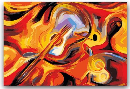 Abstract Guitar Violin Paint By Number