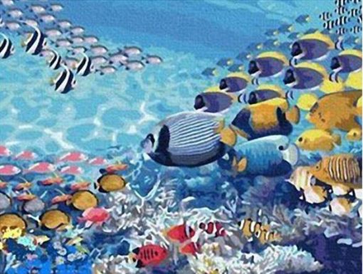 Fish Swimming Paint By Number