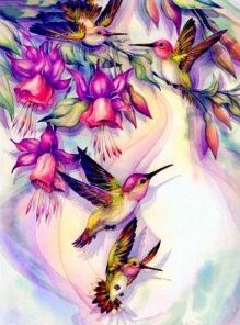 Adorable Hummingbirds Paint By Number