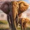 African Elephans Paint By Number