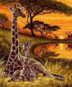 African Giraffes Paint By Number