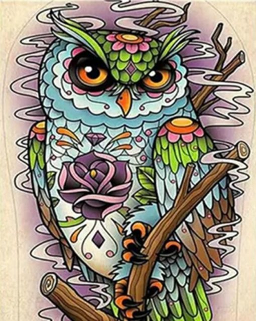 Artistic Night Owl Paint By Number