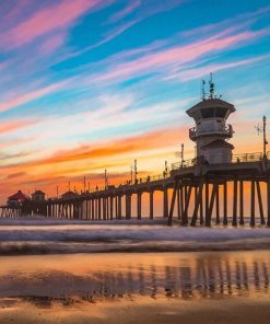 Beach Pier Sunset Paint By Number