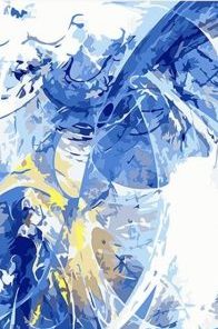 Blue Abstract Scenery Paint By Number