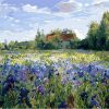 Blue Flowers Field Paint By Number