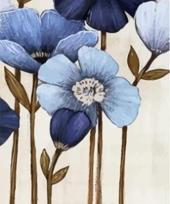 Blue Flowers Paint By Number