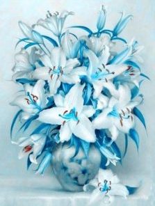 Blue Heart Lily Paint By Number