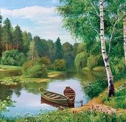 Boat River Forest Paint By Number