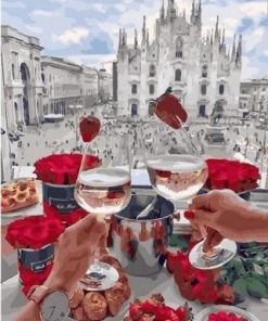 Breakfast On Milan Cathedral View Paint By Number