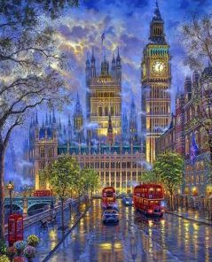 British London Night Paint By Number