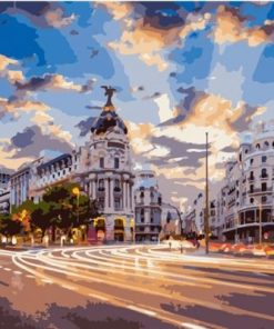 Calle Gran Via In Madrid Paint By Number