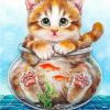 Cat In Fish Bowl Paint By Number