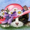 Cat With Flowered Hat Paint By Number