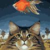 Cat and Fish Paint By Number