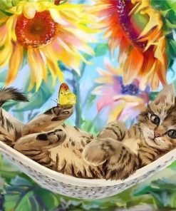 Cat on a Hammock Paint By Number