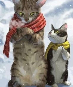 Cats With Scarfs Paint By Number