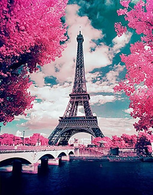 Cherry Blossoms in Paris Paint By Number