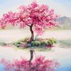 Cherry Tree on Lake Paint By Number