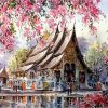 Cherry blossom Temple Paint By Number