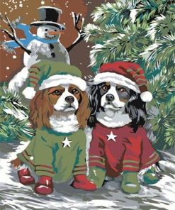 Christmas Dogs Paint By Number