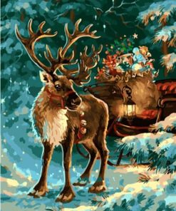 Christmas Elk Paint By Number