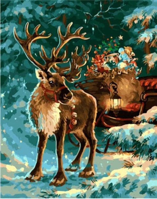 Christmas Elk Paint By Number