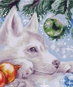 Christmas Husky Dog Paint By Number