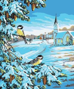 Christmas Snow Birds Paint By Number