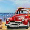 Classic Car On The Beach Paint By Number