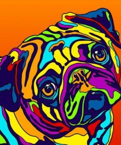 Clolorful Pug Paint By Number