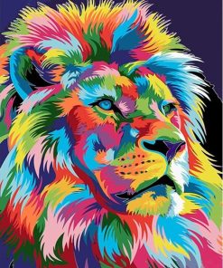 Colorful Abstract Lion Paint By Number