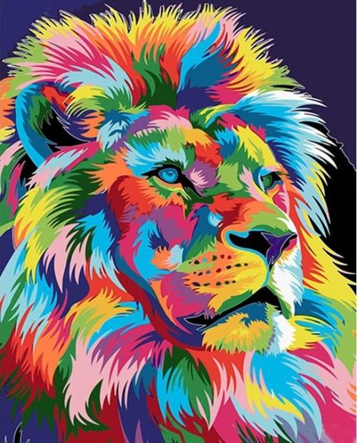 Colorful Abstract Lion Paint By Number