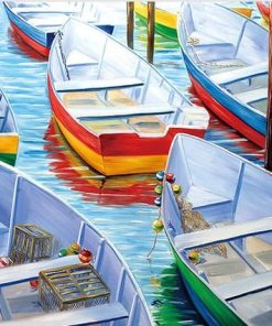 Colorful Boats Paint By Number