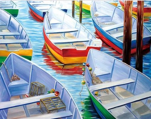 Colorful Boats Paint By Number