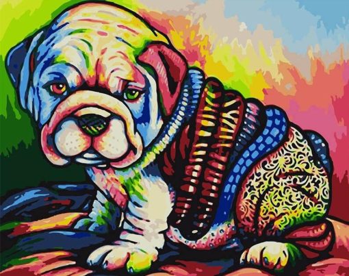 Colorful Bulldog Paint By Number