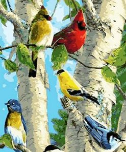 Colorful Cardinals Birds Paint By Number