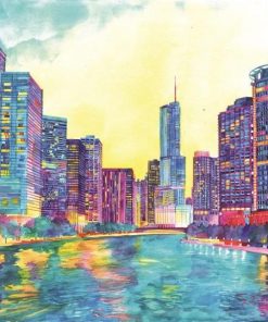 Colorful Chicago City Paint By Number