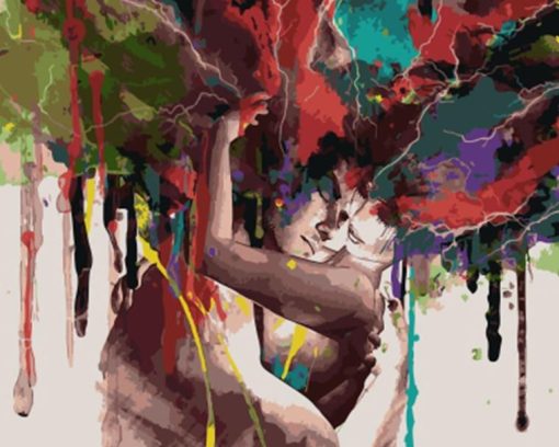 Colorful Couple Hugging Paint By Number