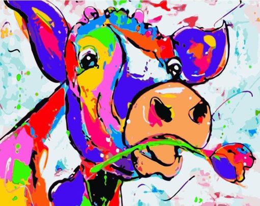 Colorful Cow Paint By Number