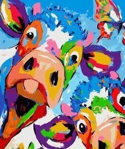 Colorful Cows Paint By Number