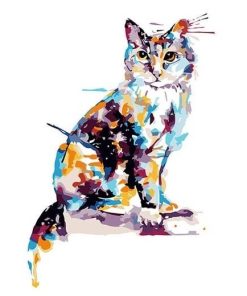 Colorful Dotted Cat Paint By Number