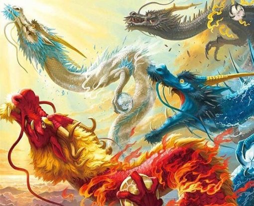 Colorful Dragons Paint By Number