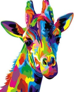 Colorful Giraffe Animal Paint By Number